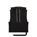 Rick Owens DRKSHDW Hooded Tunic Faded Black Tops DU02F6165 FDP 139 Detail View 1 | GATE