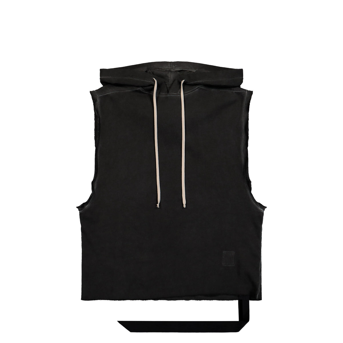 Rick Owens DRKSHDW Hooded Tunic Faded Black Tops DU02F6165 FDP 139 Detail View 1 | GATE