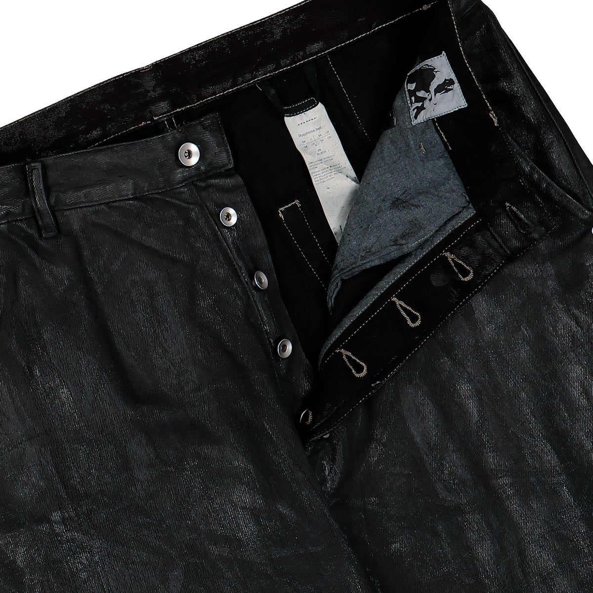 Rick Owens DRKSHDW Joris Black Denim DU02F6356 BMC 09 Detail View 4 | GATE