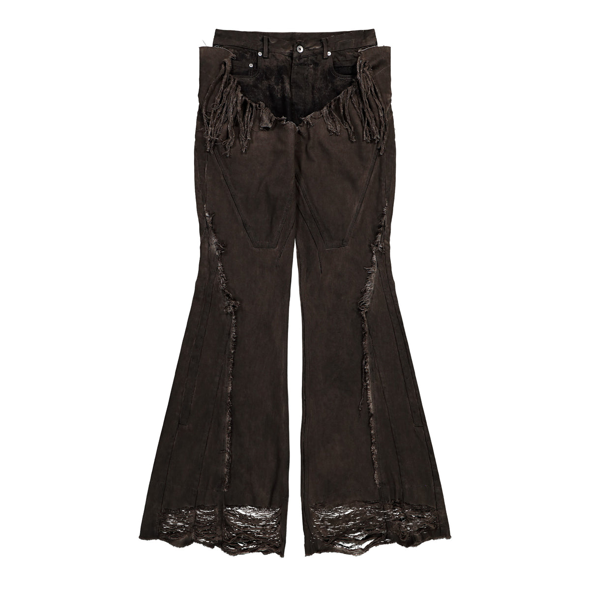Rick Owens DRKSHDW Slivered Bootcut Dust Denim DU02F6359 DRKSH 34 Detail View 1 | GATE