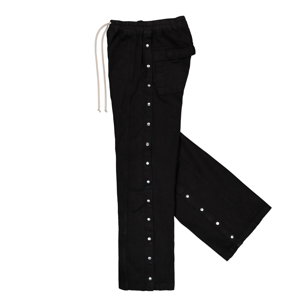 Rick Owens DRKSHDW Wide Pusher Pants Black Pants DU02F6393 CVS 09 Detail View 3 | GATE