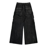 Rick Owens DRKSHDW Double Cargo Jumbo Belas Black Wax Pants DU02F6398 BW 99X Detail View 2 | GATE