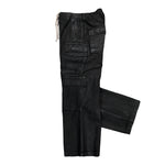 Rick Owens DRKSHDW Double Cargo Jumbo Belas Black Wax Pants DU02F6398 BW 99X Detail View 3 | GATE