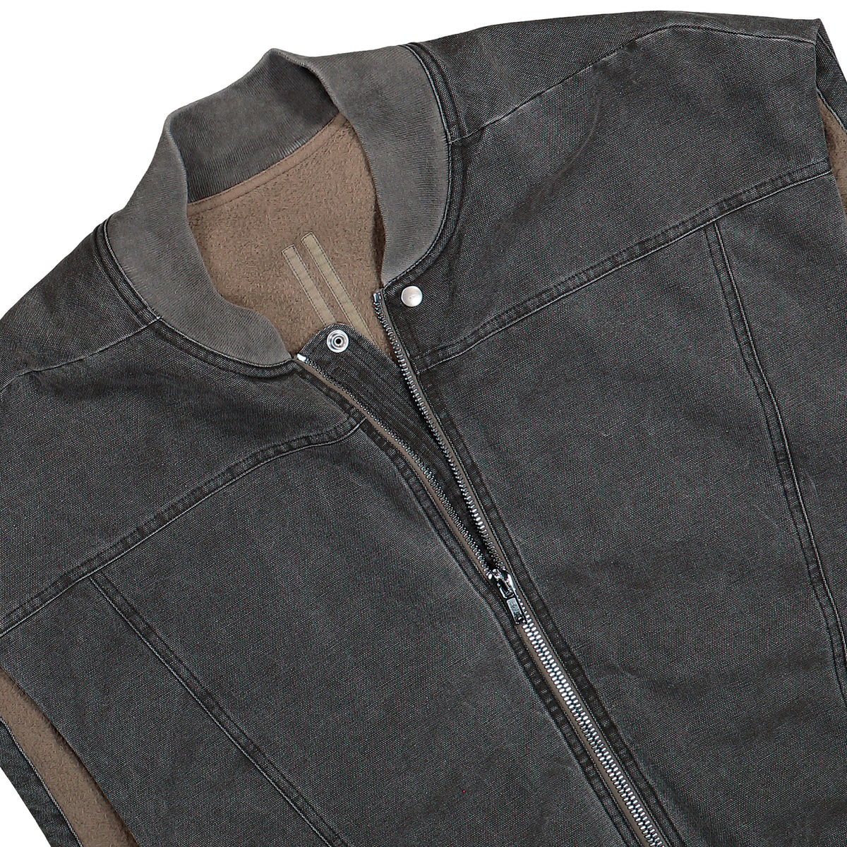 Rick Owens DRKSHDW Jumbo SL Flight Vest Gravel Vests DU02F6771 CVG 148 Detail View 3 | GATE