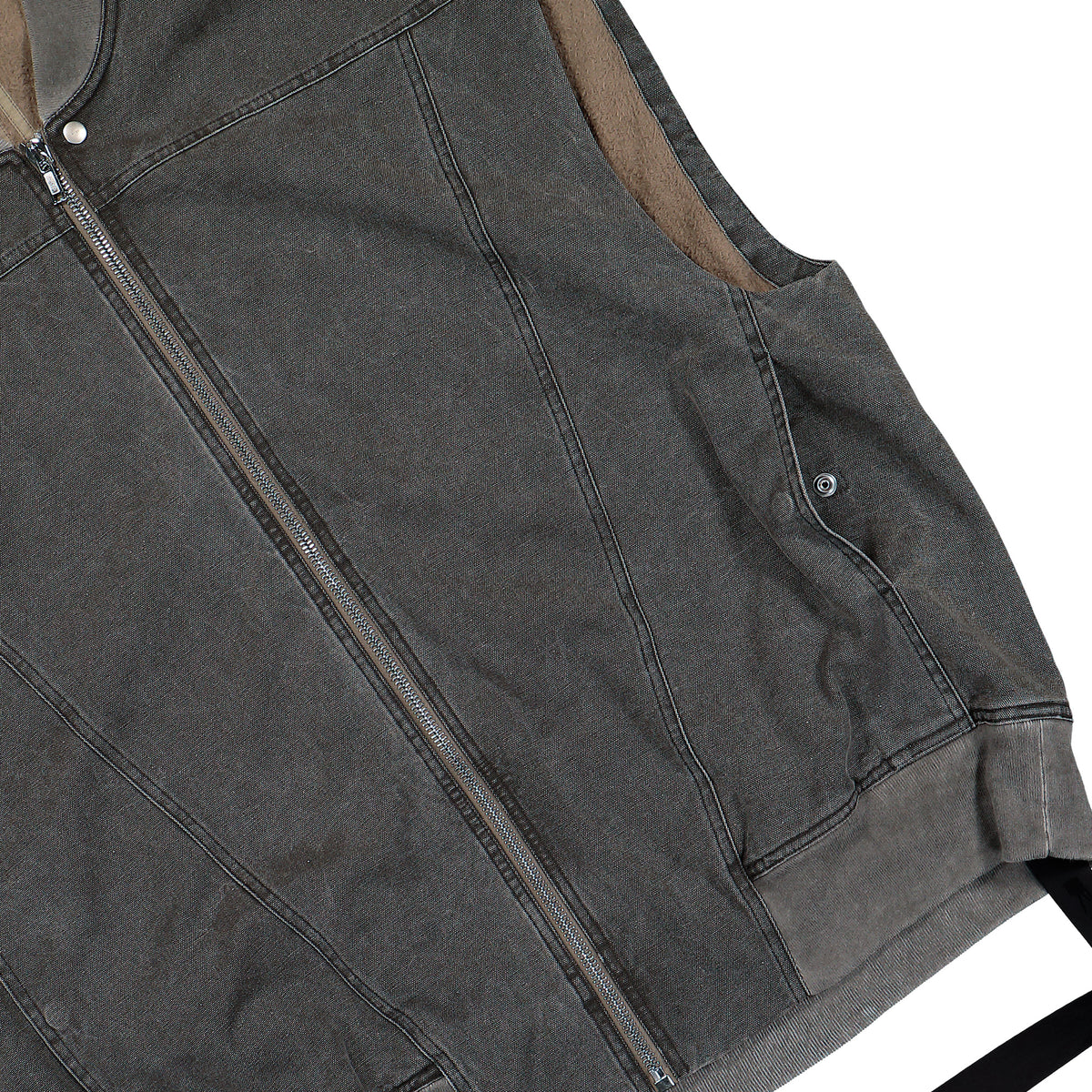 Rick Owens DRKSHDW Jumbo SL Flight Vest Gravel Vests DU02F6771 CVG 148 Detail View 4 | GATE