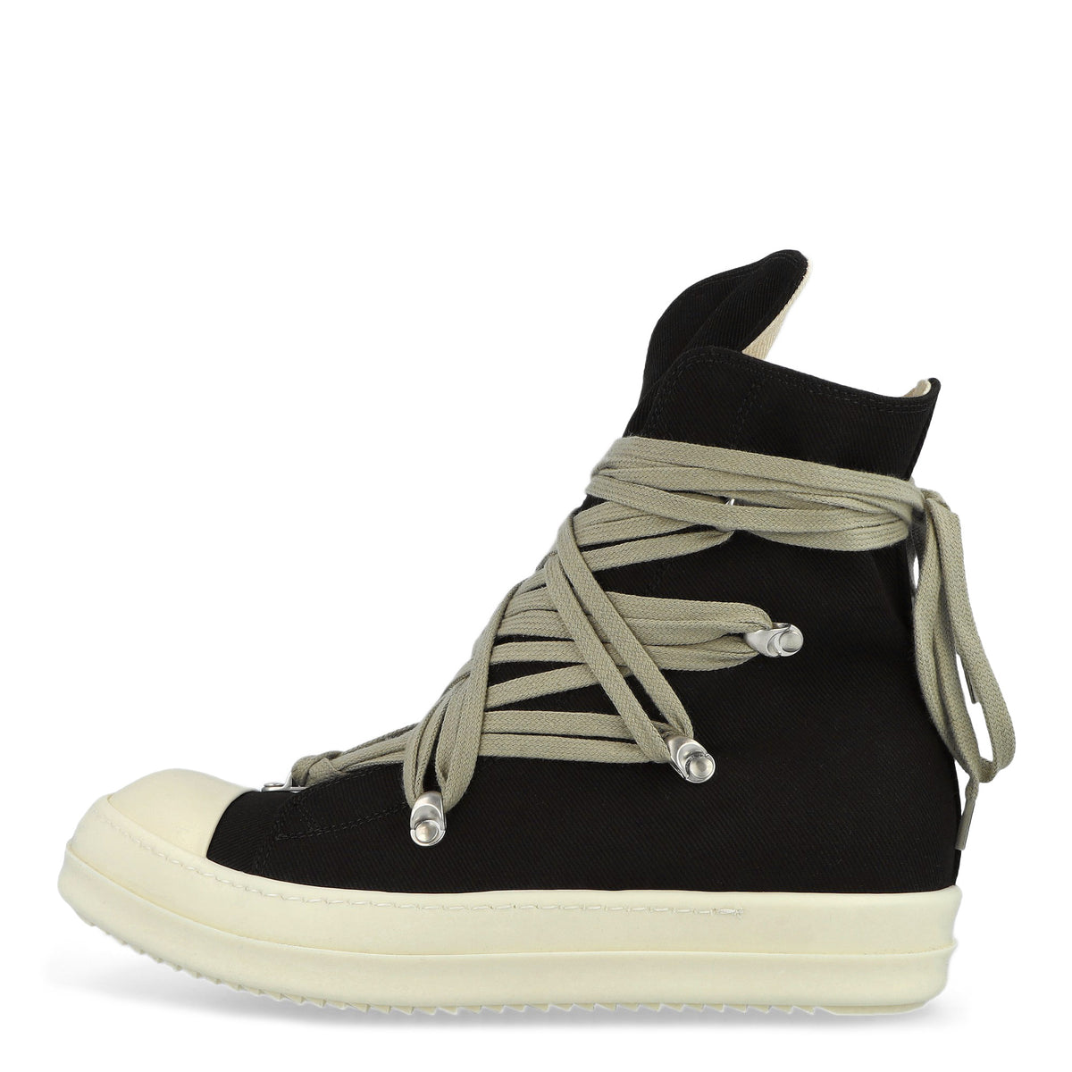 Rick Owens Megalace Sneaks Black / Milk / Milk sneaker DU02F6809 DOW1 911 Detail View 1 | GATE
