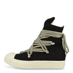 Rick Owens Megalace Sneaks Black / Milk / Milk sneaker DU02F6809 DOW1 911 Detail View 1 | GATE
