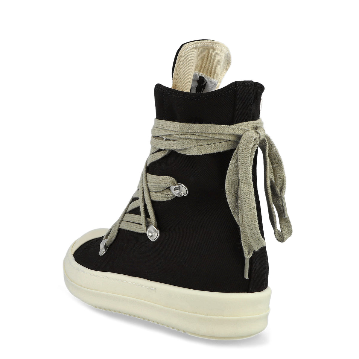 Rick Owens Megalace Sneaks Black / Milk / Milk sneaker DU02F6809 DOW1 911 Detail View 3 | GATE
