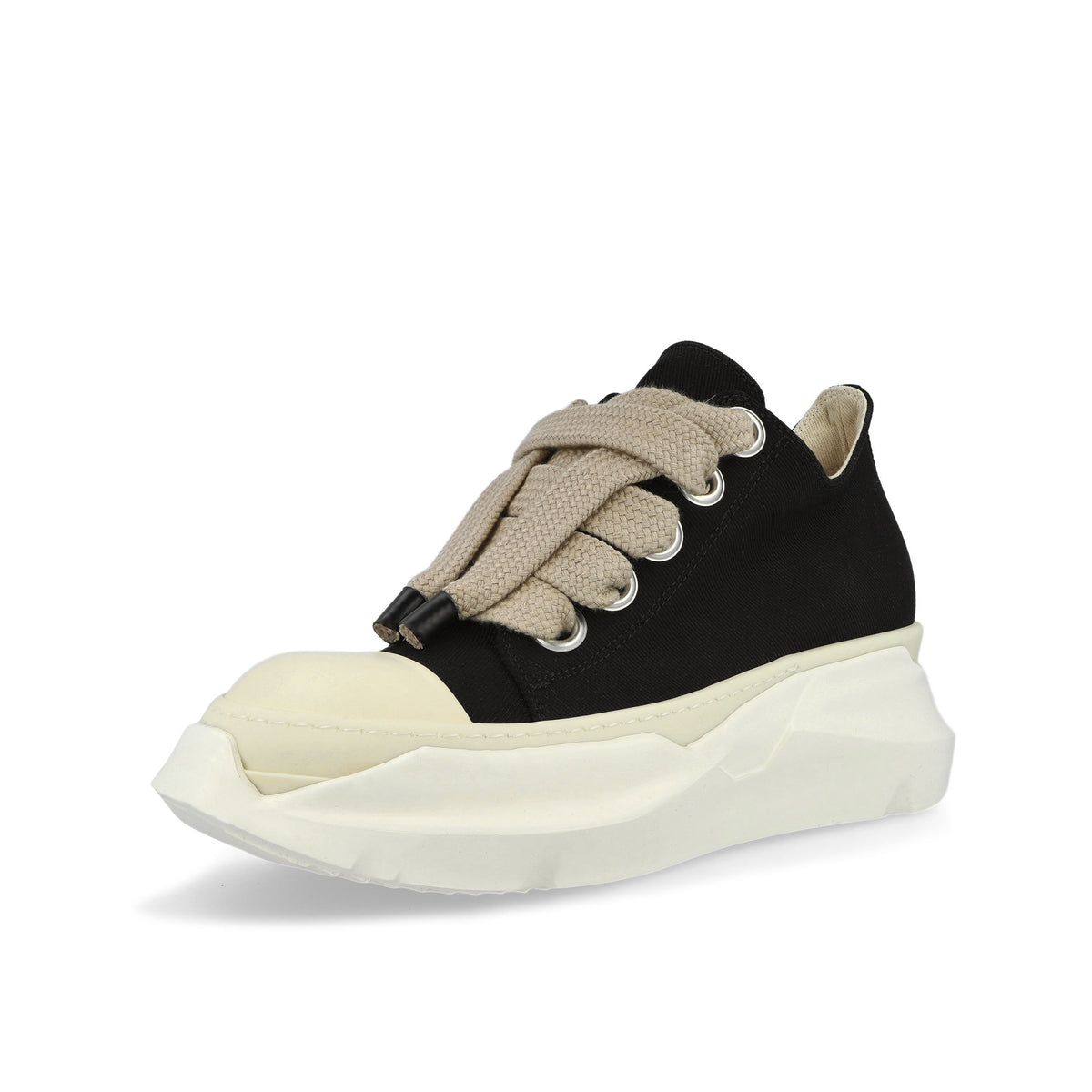 Rick Owens Jumbolace Abstract Low Sneaks Black / Milk / Milk sneaker DU02F6845 DOW2 911 Detail View 4 | GATE
