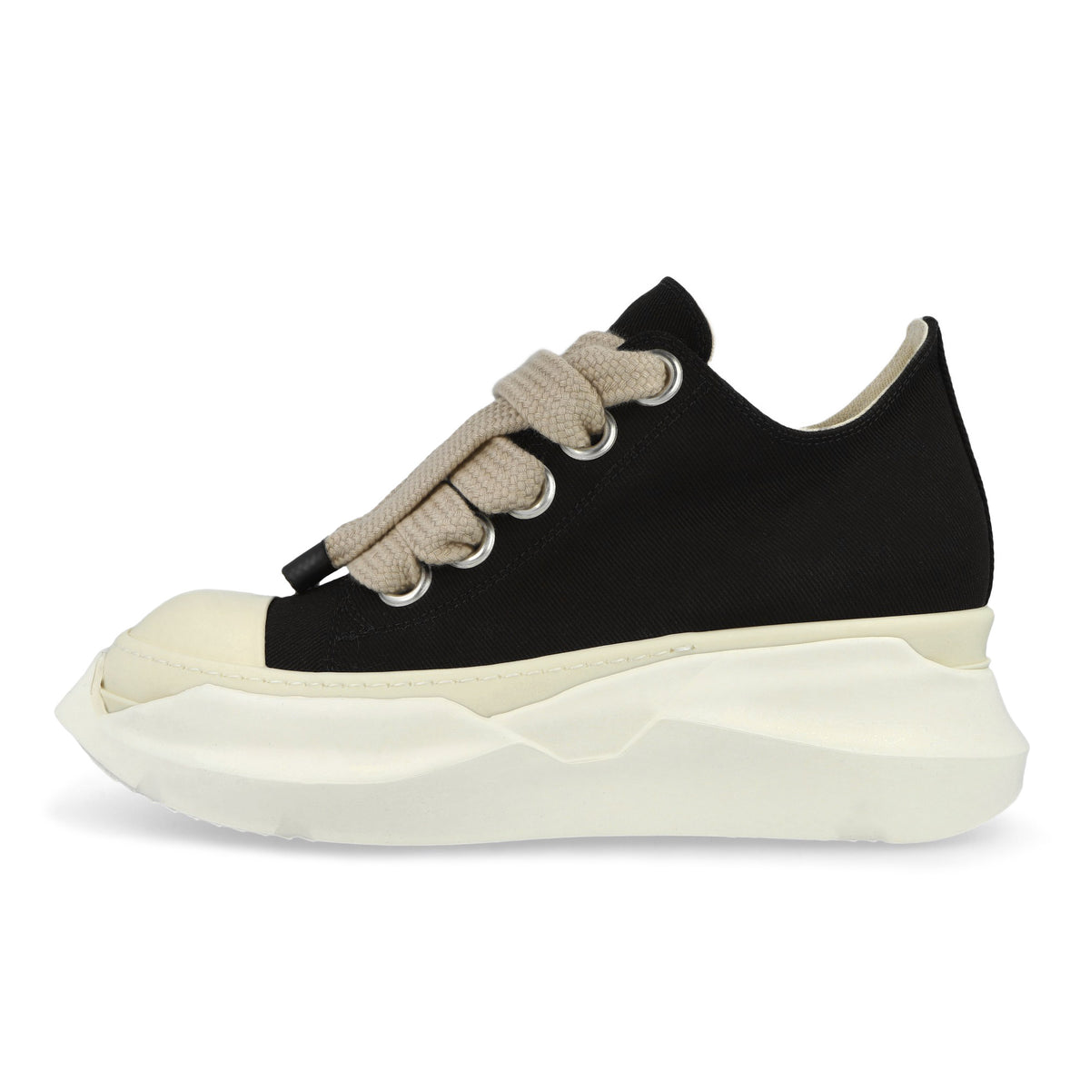 Rick Owens Jumbolace Abstract Low Sneaks Black / Milk / Milk sneaker DU02F6845 DOW2 911 Detail View 1 | GATE
