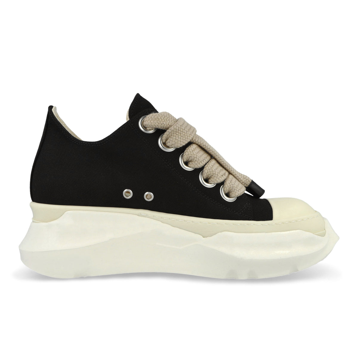 Rick Owens Jumbolace Abstract Low Sneaks Black / Milk / Milk sneaker DU02F6845 DOW2 911 Detail View 1 | GATE
