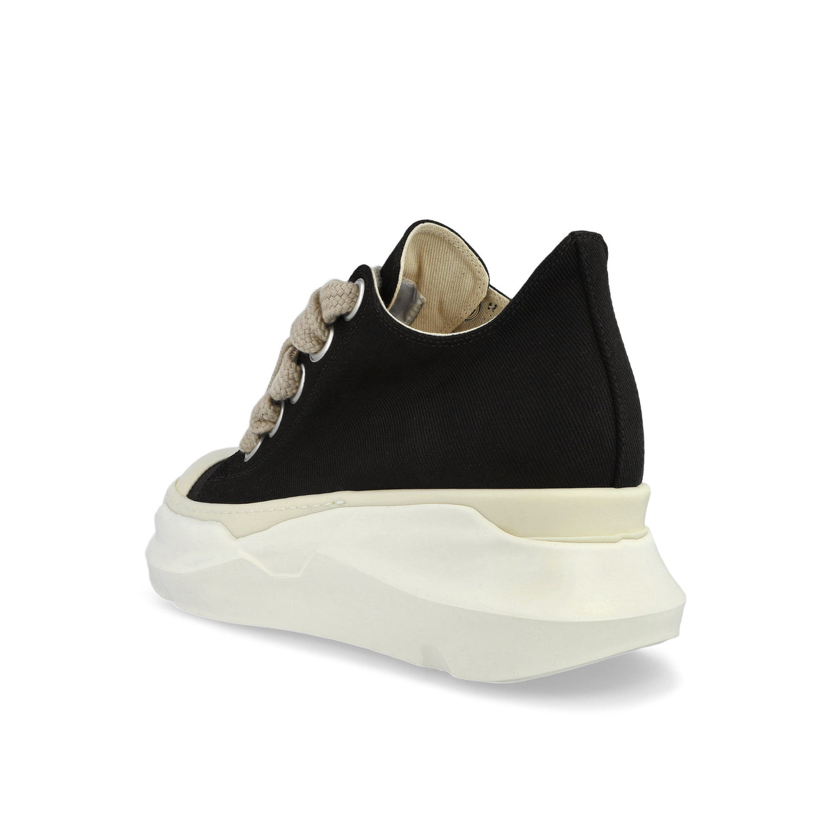 Rick Owens Jumbolace Abstract Low Sneaks Black / Milk / Milk sneaker DU02F6845 DOW2 911 Detail View 3 | GATE
