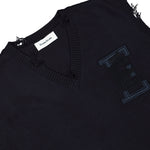 Études Studio Short Sleeves V-Neck Blue Detail view 3 | Gate