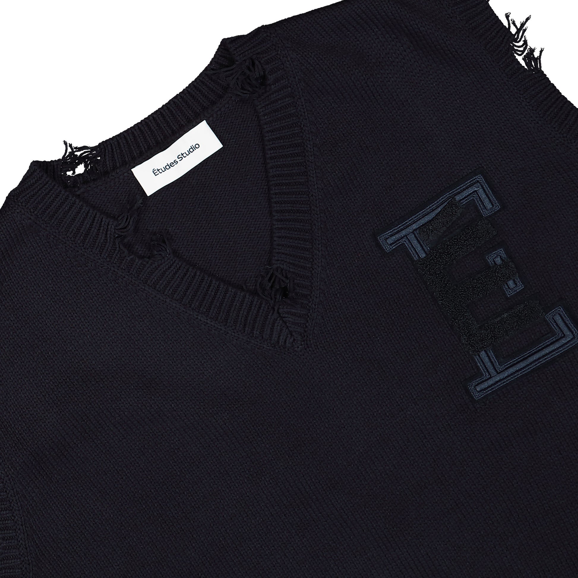 Études Studio Short Sleeves V-Neck Blue Detail view 3 | Gate