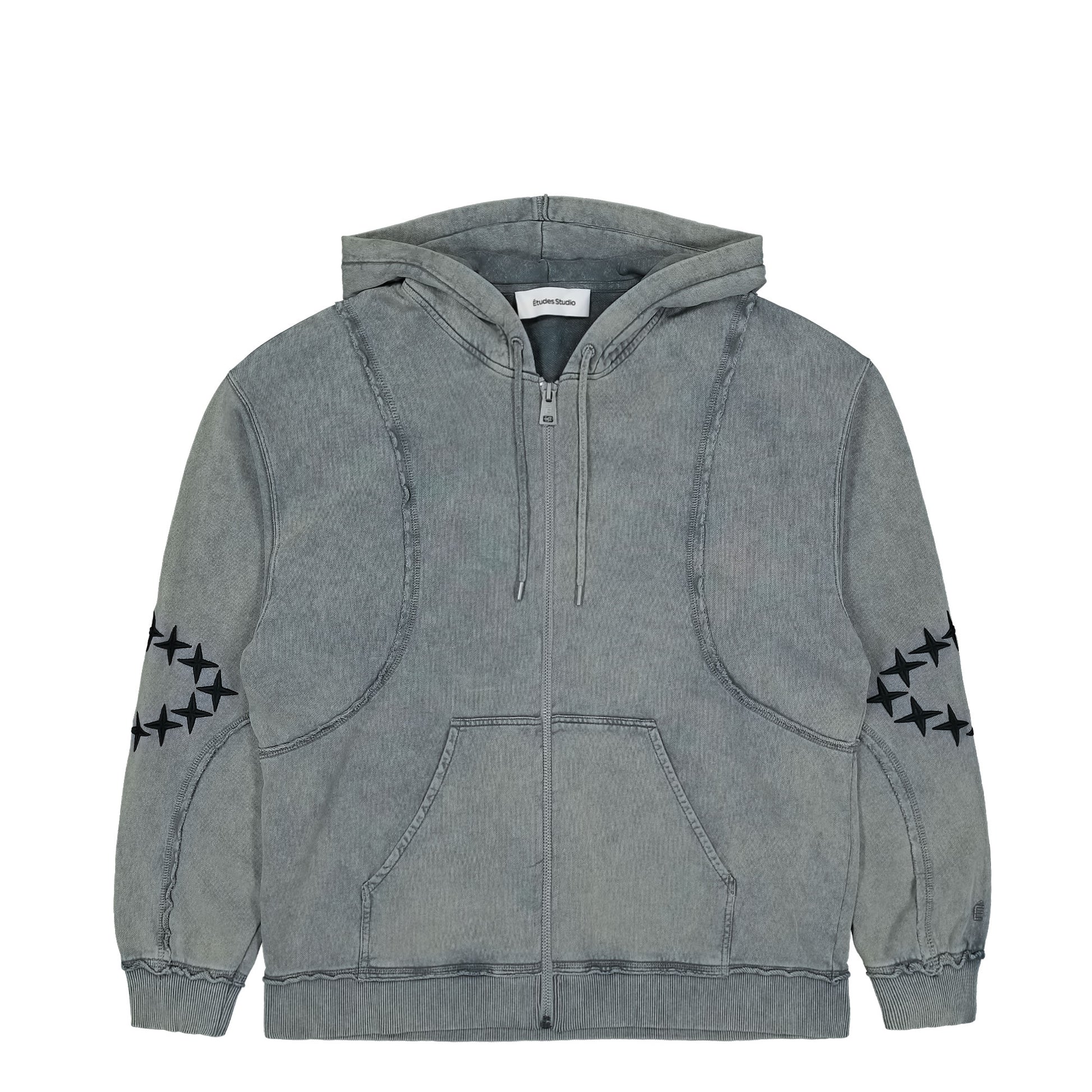 Études Studio Zip Hoody Raw Edges Grey Detail view 1 | Gate
