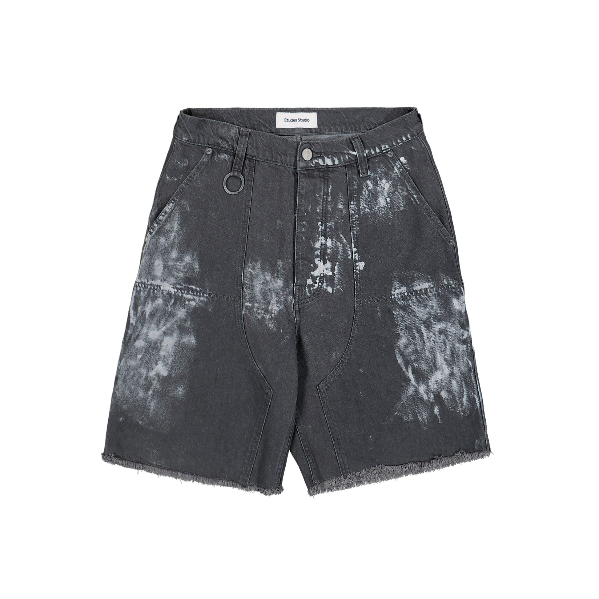 Études Studio Loose Jeans Shorts Paint Grey Detail view 1 | Gate