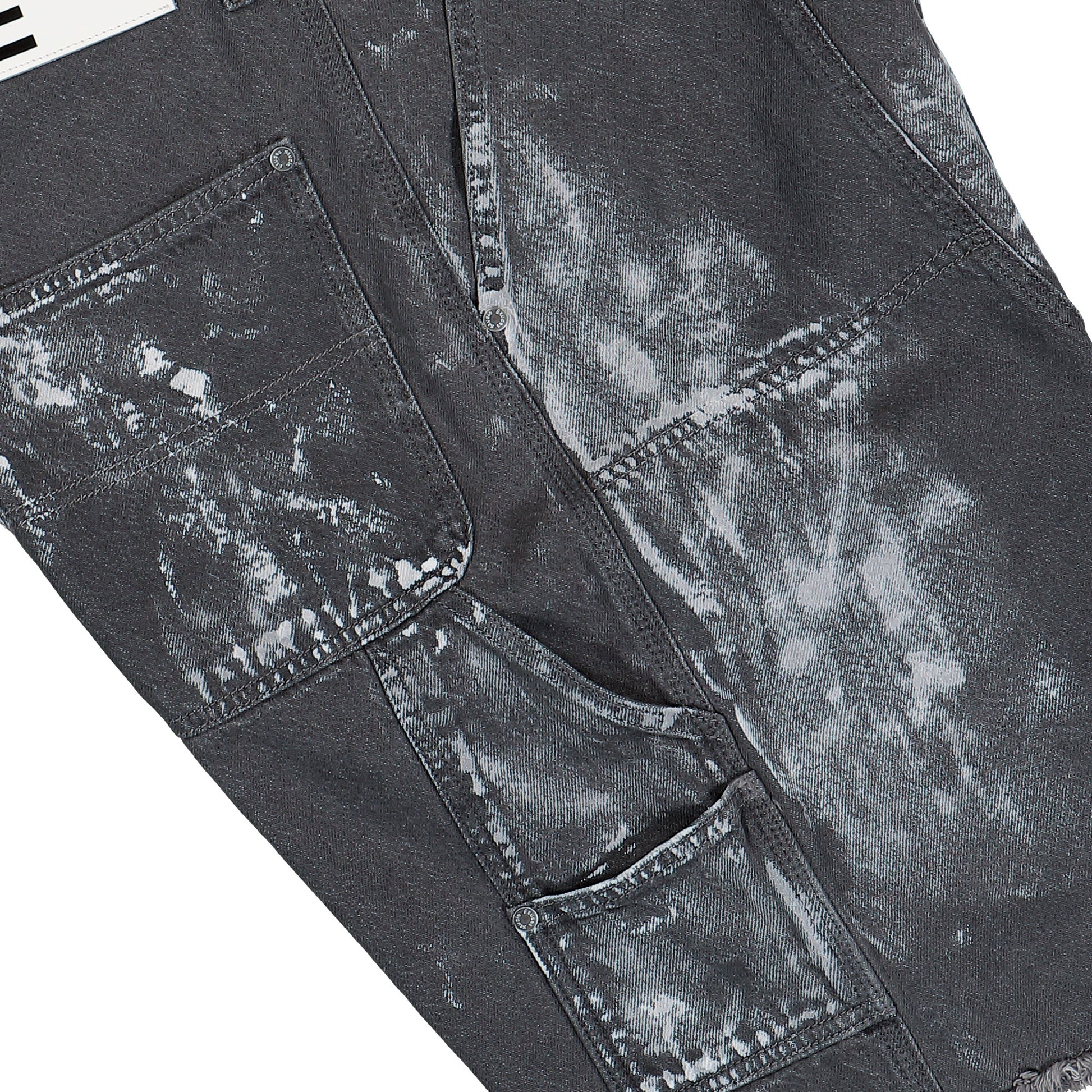 Études Studio Loose Jeans Shorts Paint Grey Detail view 7 | Gate