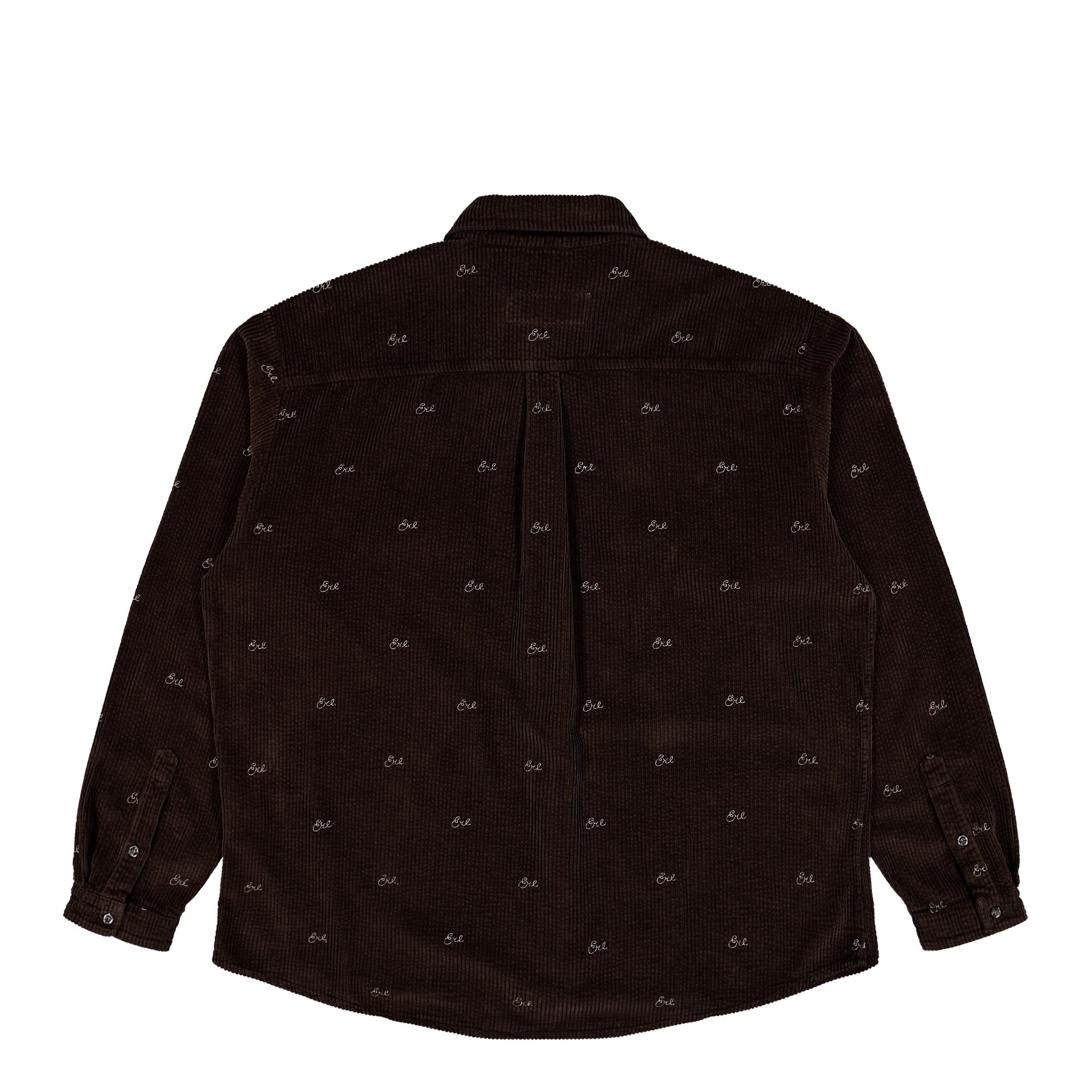 ERL Embroidered Woven Corduroy Overshirt Brown Overshirt ERL11B010-1 / Brown Close-up | Overkill
