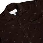ERL Embroidered Woven Corduroy Overshirt Brown Overshirt ERL11B010-1 / Brown Detailfoto | Overkill
