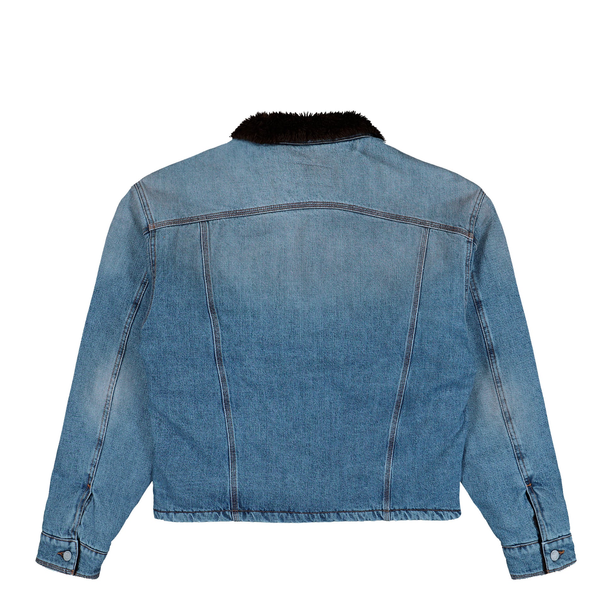 ERL Breakwater Wash Denim Woven Jacket Blue Jacket ERL11J003-1 / Blue Close-up | Overkill
