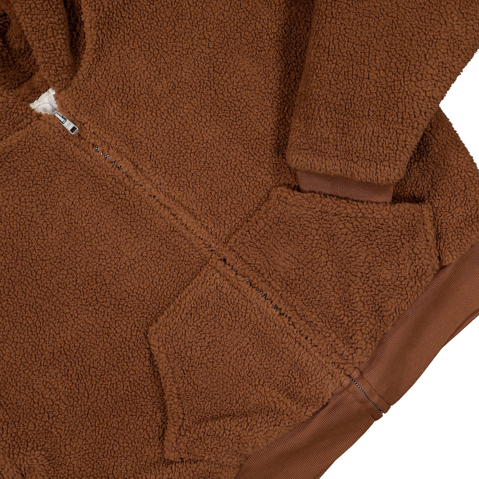 ERL Terry Fleece Knit Zipped Hoodie Brown Zip Hoodie ERL11J007-1 / Brown Detail View 1 | Overkill
