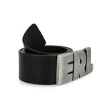 ERL Logo Leather Belt Black Belt ERL11K050-1 / Black Close-up | Overkill
