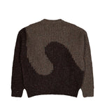 ERL Swirl Wool Knit Crewneck Brown Pullover ERL11N004-1 / Brown Close-up | Overkill
