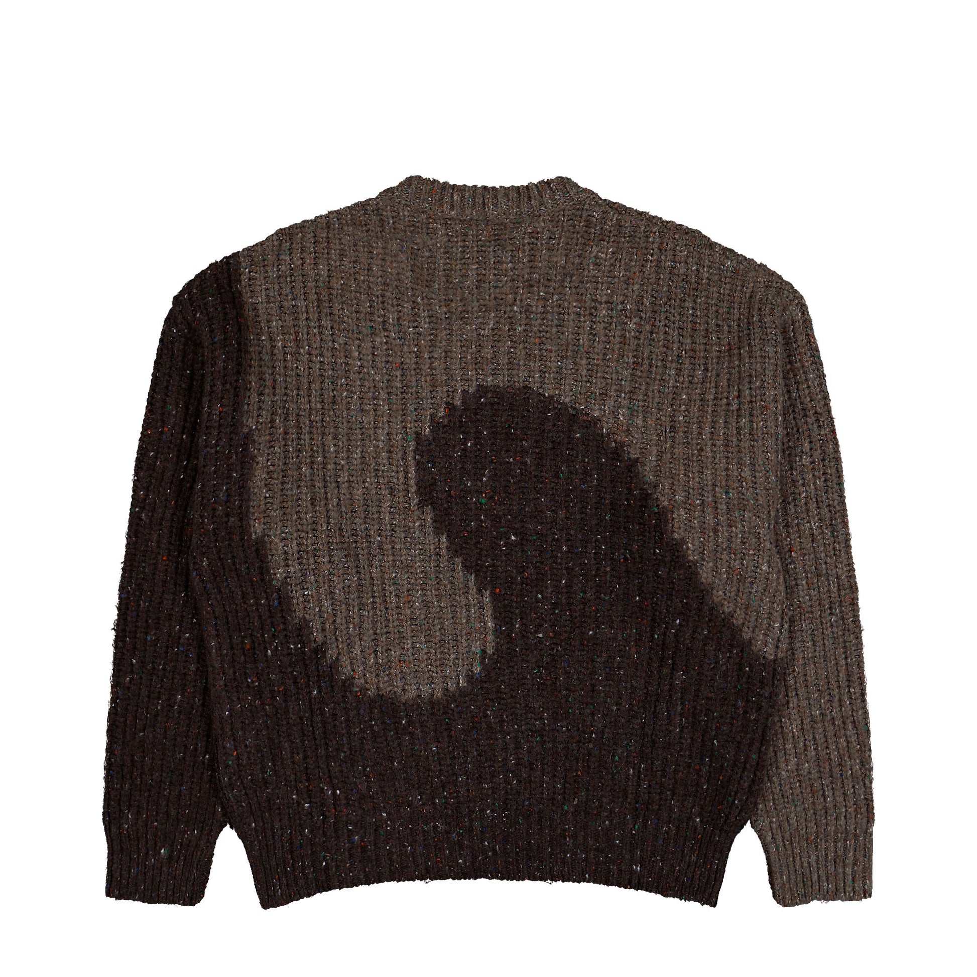 ERL Swirl Wool Knit Crewneck Brown Pullover ERL11N004-1 / Brown Close-up | Overkill
