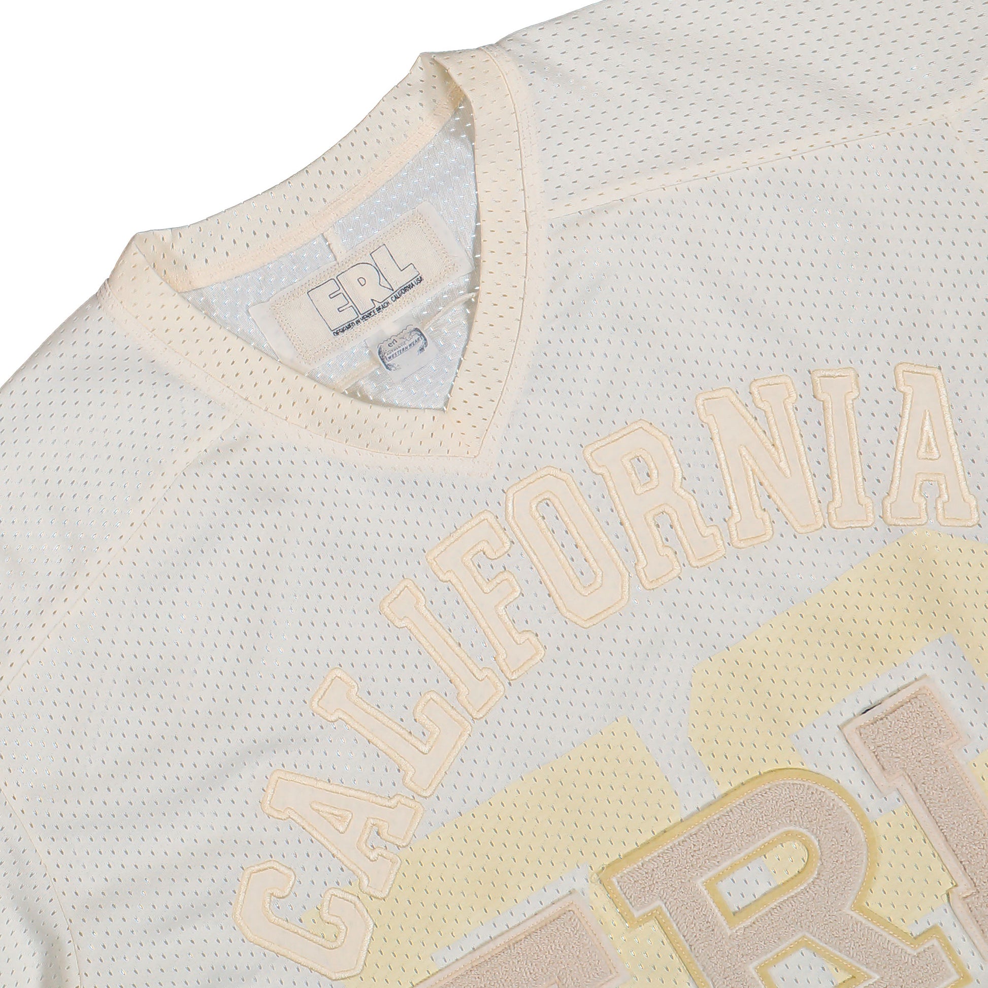 ERL California Hockey Knit Jersey Off White T-Shirt ERL11T013-1 / Off White Detailfoto | Overkill
