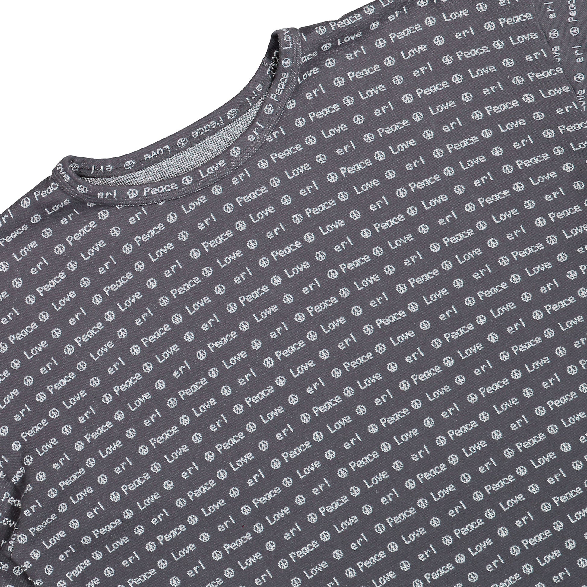 ERL Jacquard Long Sleeve Knit Tee Brown Longsleeves ERL12T002-1 / Brown Detail View 3 | GATE
