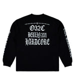 032c Hardcore Since 2001 Longsleeve Washed Black Longsleeves F25-URC-0251-050 Close-up | Overkill
