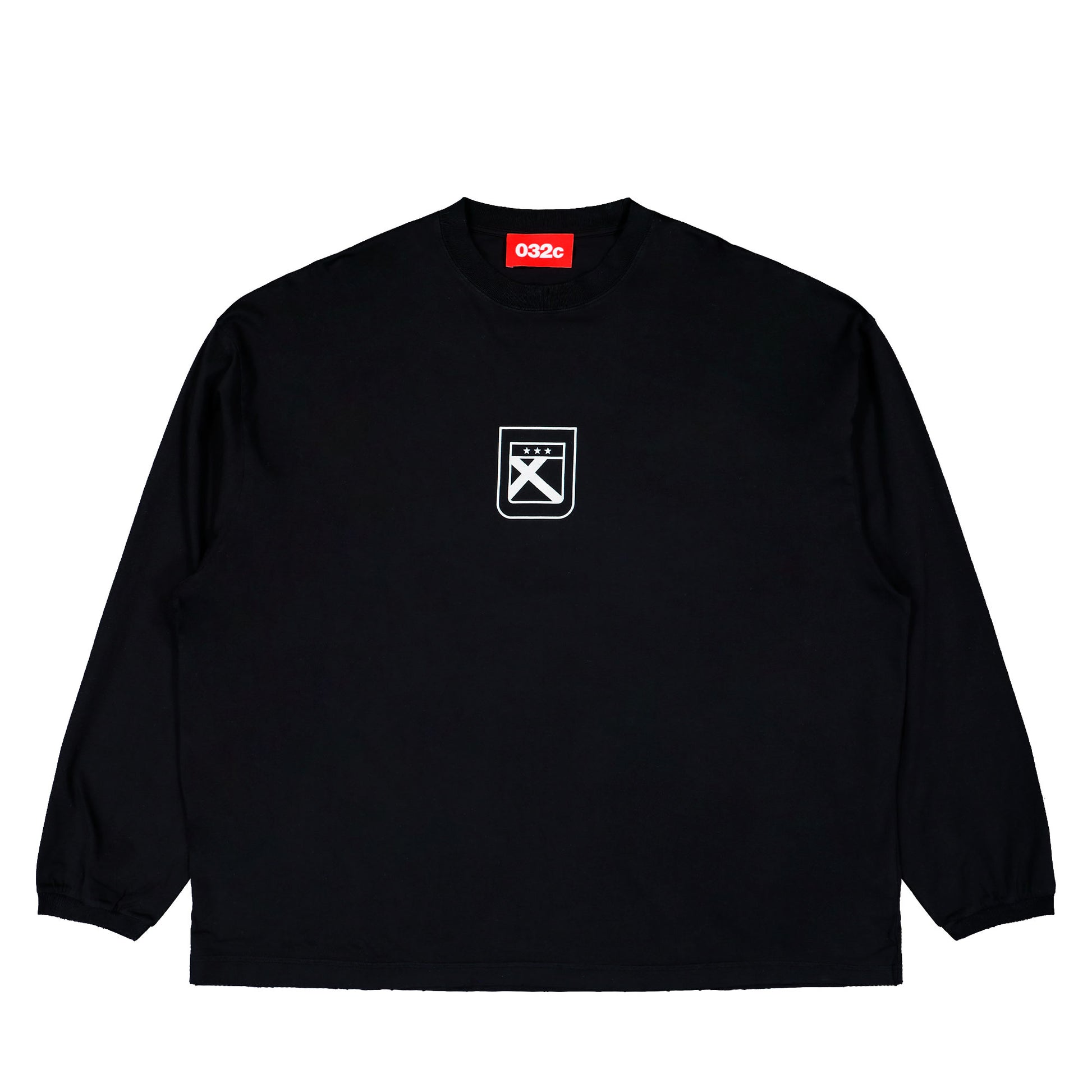 032c Fainting Cross Oversized Longsleeve Washed Black Longsleeves F25-URC-0271-050 | Overkill
