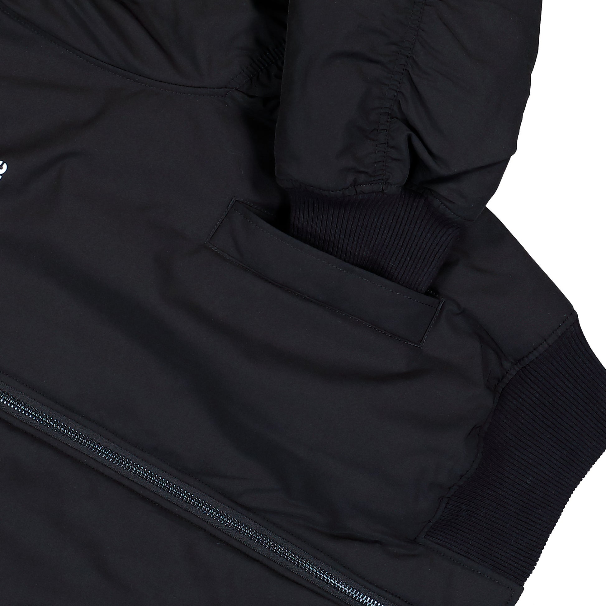 032c Suspicious Minds Bomber Jacket Black Jackets F25-URW-1912-000 Detail View 1 | Overkill
