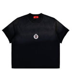 424 Academy Cropped Scallop Tee Vintage Black T-Shirts FFF5MH70AP JE001 999 / Vintage Black Detail View 1 | GATE
