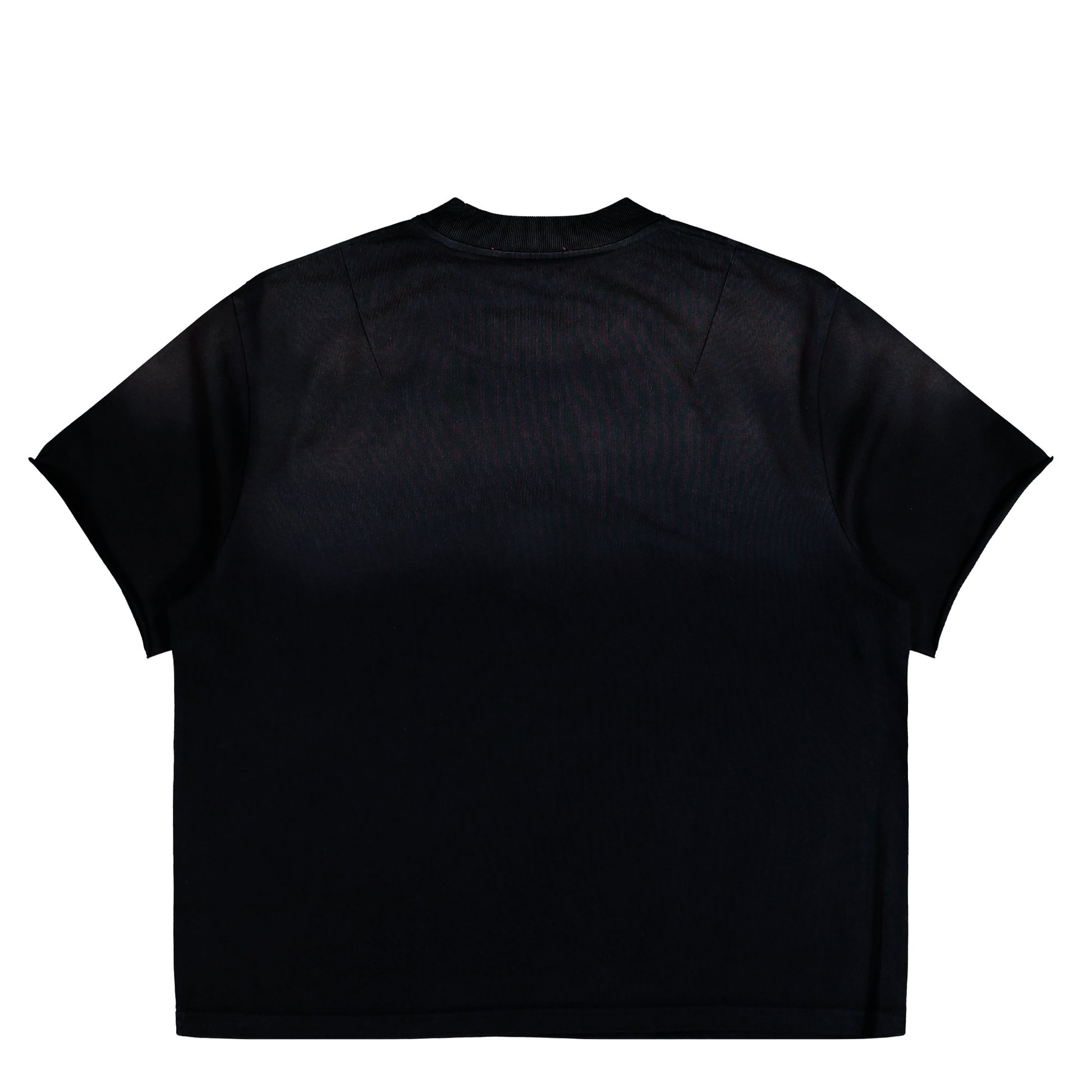 424 Academy Cropped Scallop Tee Vintage Black T-Shirts FFF5MH70AP JE001 999 / Vintage Black Detail View 2 | GATE
