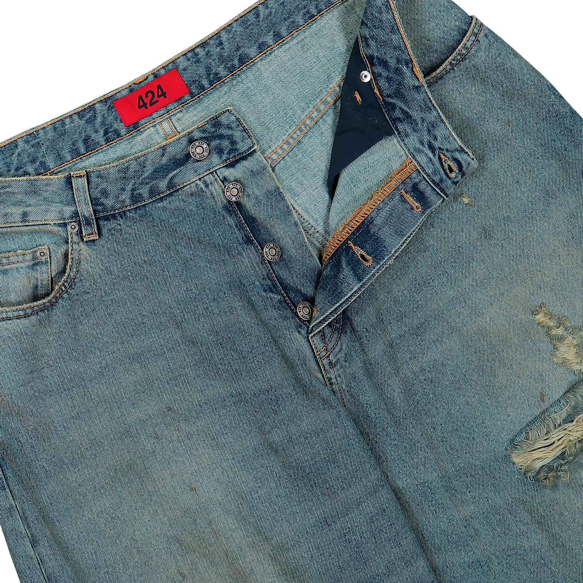 424 Big Daddy Denim Vintage Red Denim FFF5MT36AP TE001 502 / Japanese Vintage Washed Blue Detail View 4 | GATE
