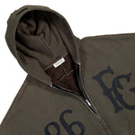 Fear Of God Baseball Club Half Zip Hoodie Faded Brown Hoodie FG9M12-9945BHF Detail View 3 | GATE
