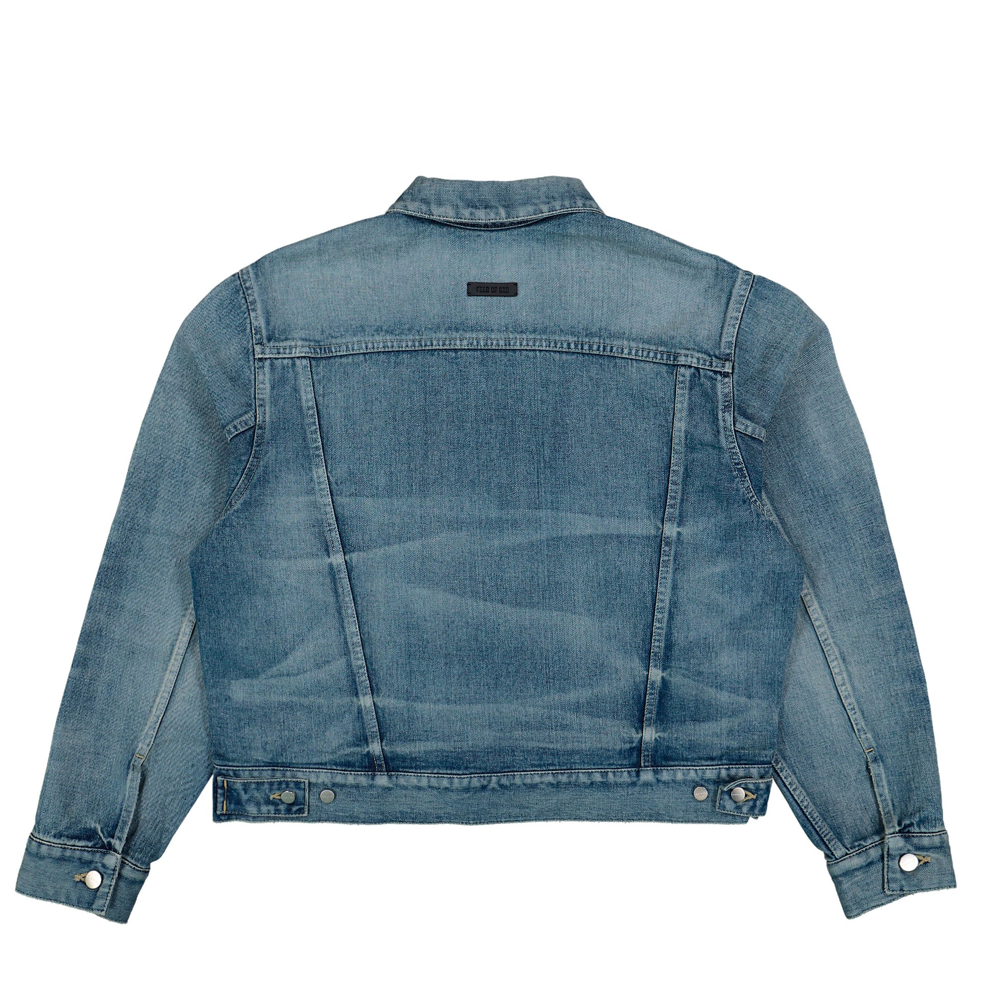 Fear Of God Classic Trucker Jacket Vintage Indigo Jacket FG9M42-9909DNMSEL Detail View 2 | GATE
