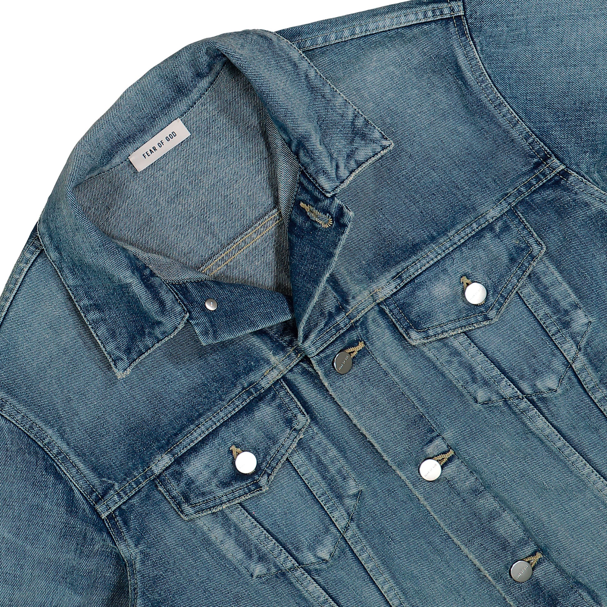 Fear Of God Classic Trucker Jacket Vintage Indigo Jacket FG9M42-9909DNMSEL Detail View 3 | GATE
