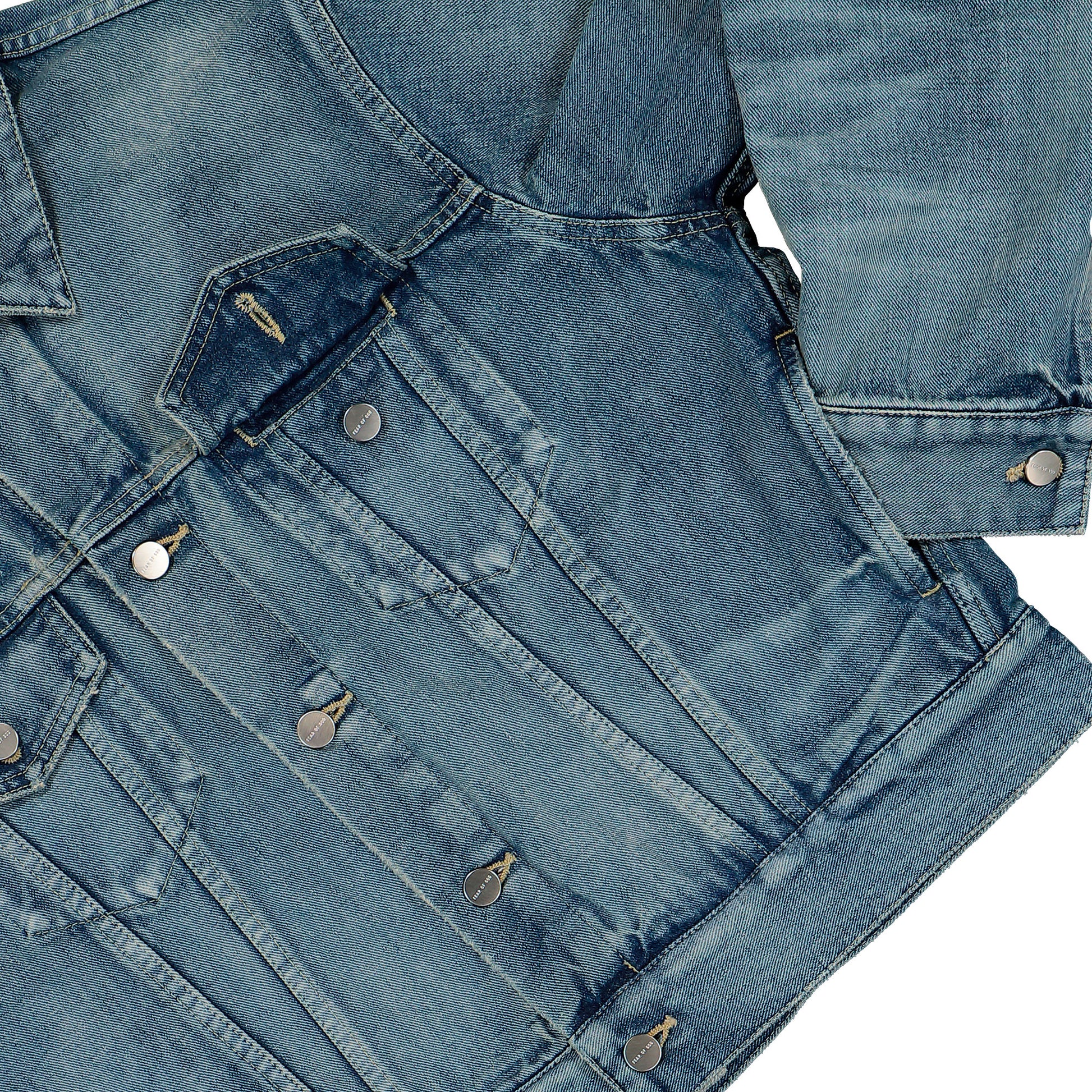 Fear Of God Classic Trucker Jacket Vintage Indigo Jacket FG9M42-9909DNMSEL Detail View 4 | GATE
