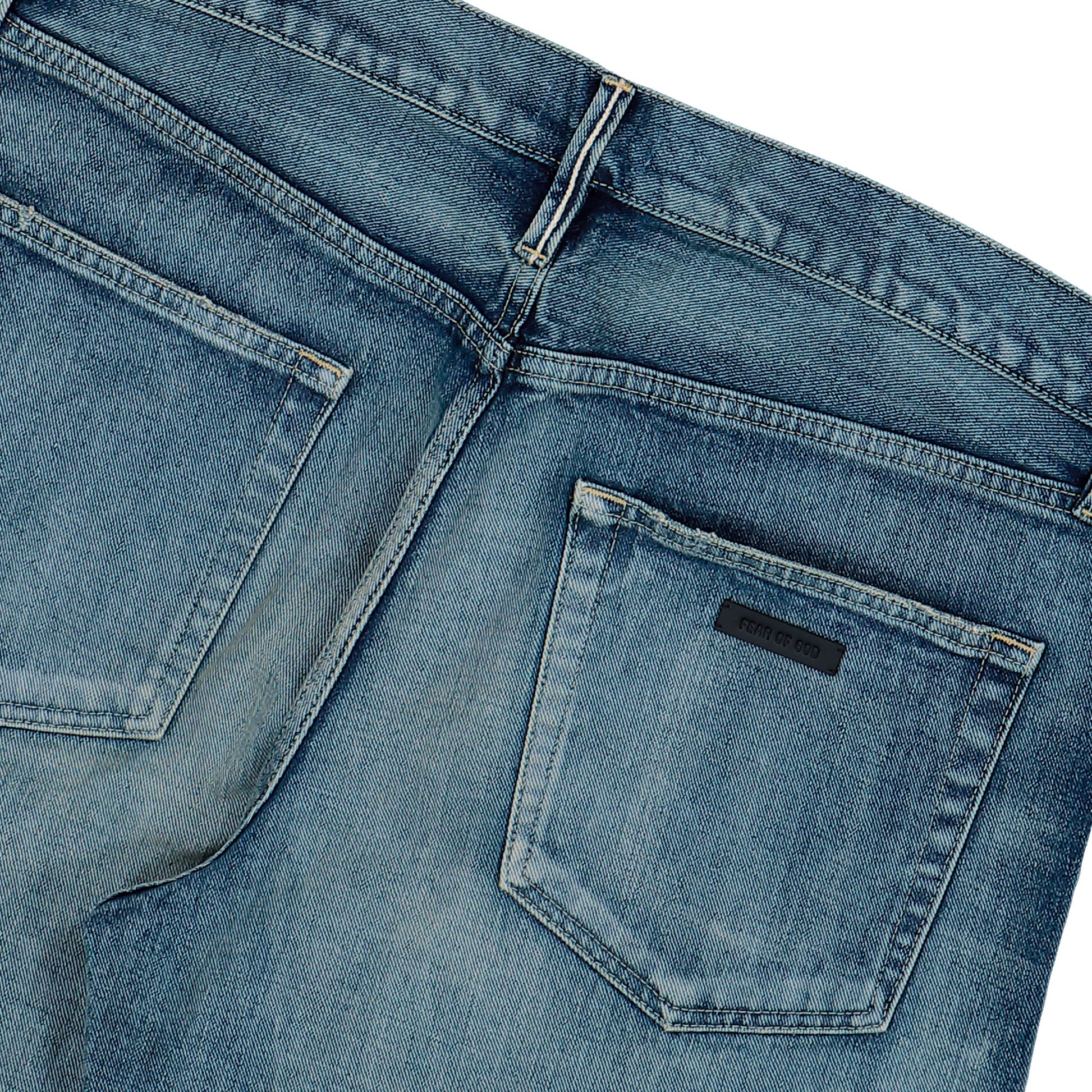 Fear Of God Straight 5 Pkt Vintage Indigo denim FG9M45-9906DNMSEL Detail View 5 | GATE
