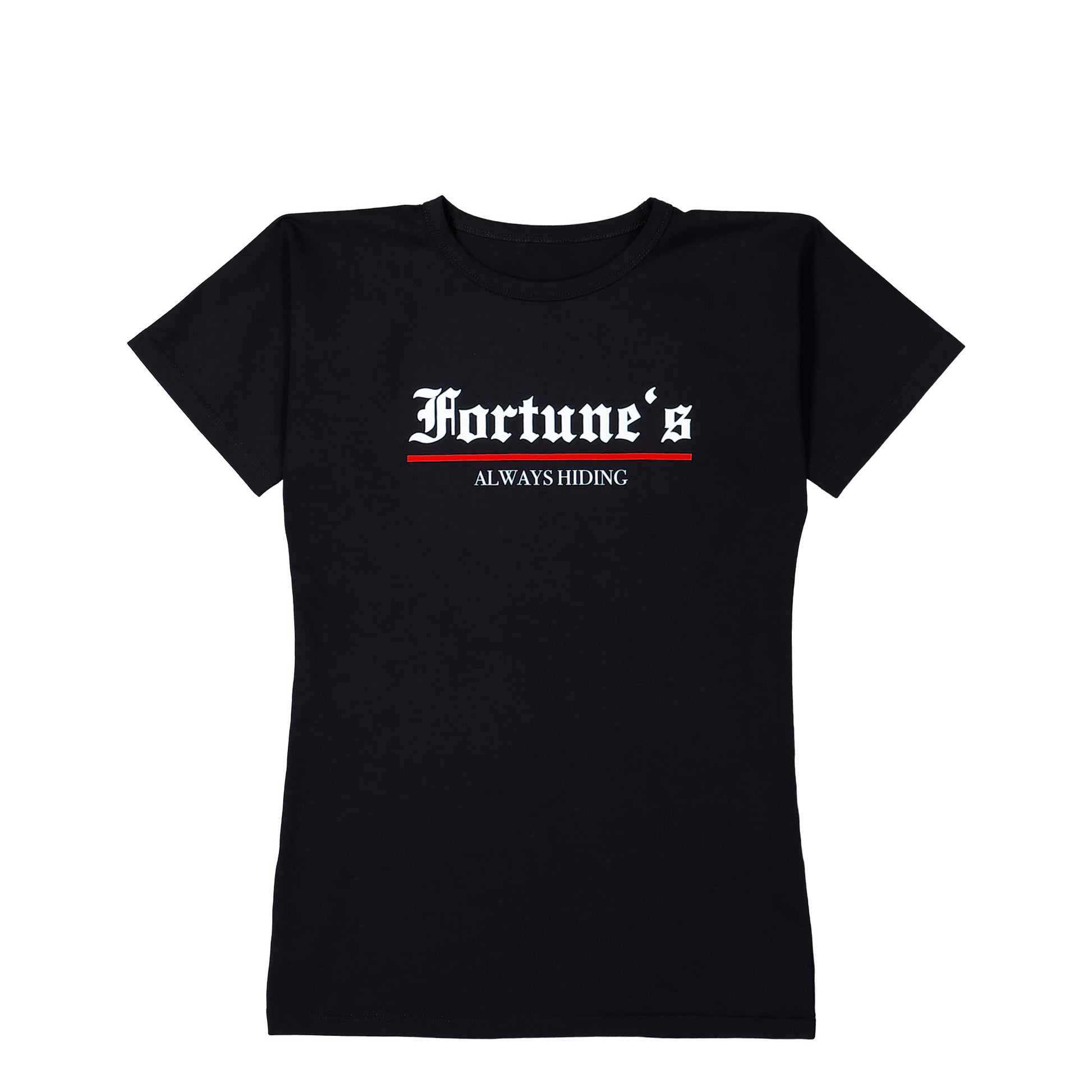 Prototypes Fortunes Hiding - Fitting Printed Tee Black T-Shirt PT09JE12USBK Detail View 1 | GATE
