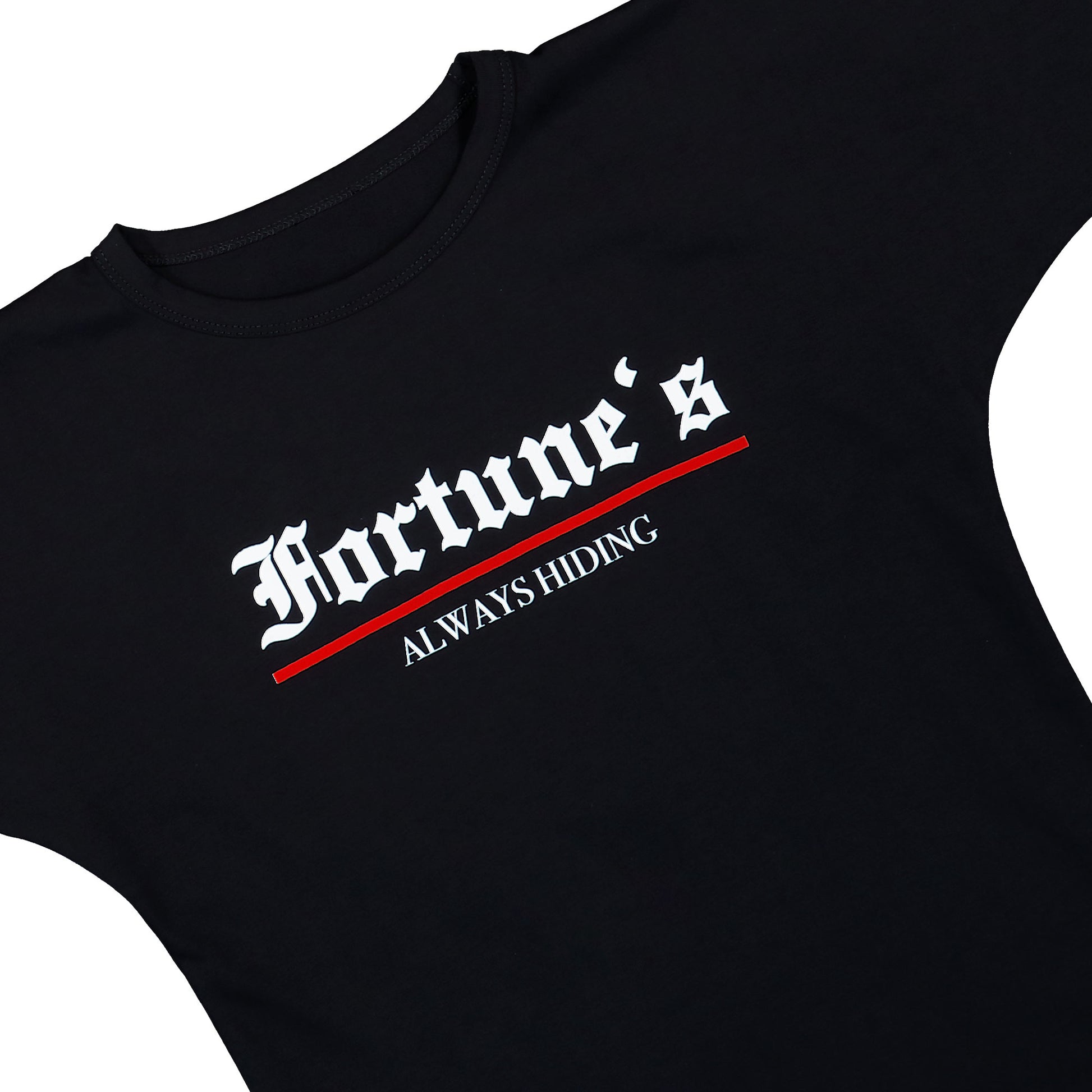 Prototypes Fortunes Hiding - Fitting Printed Tee Black T-Shirt PT09JE12USBK Detail View 3 | GATE
