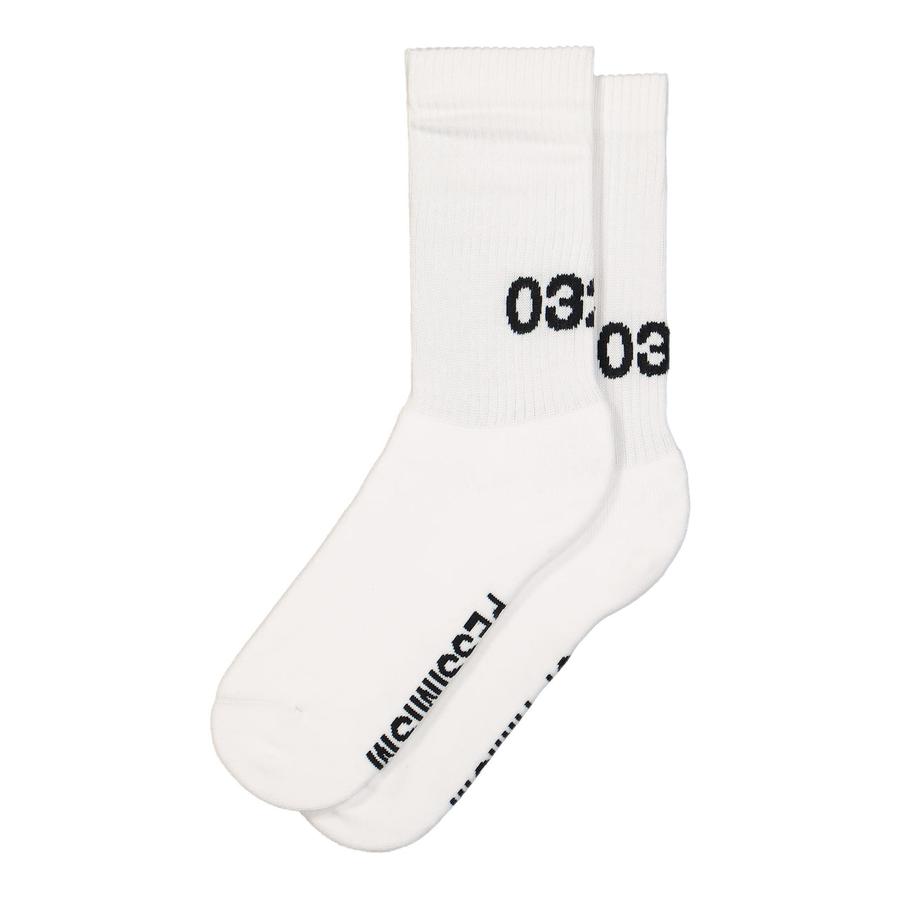 032c Optimism Pessimism Socks White Socks FW21-A-1011 Detail View 1 | GATE
