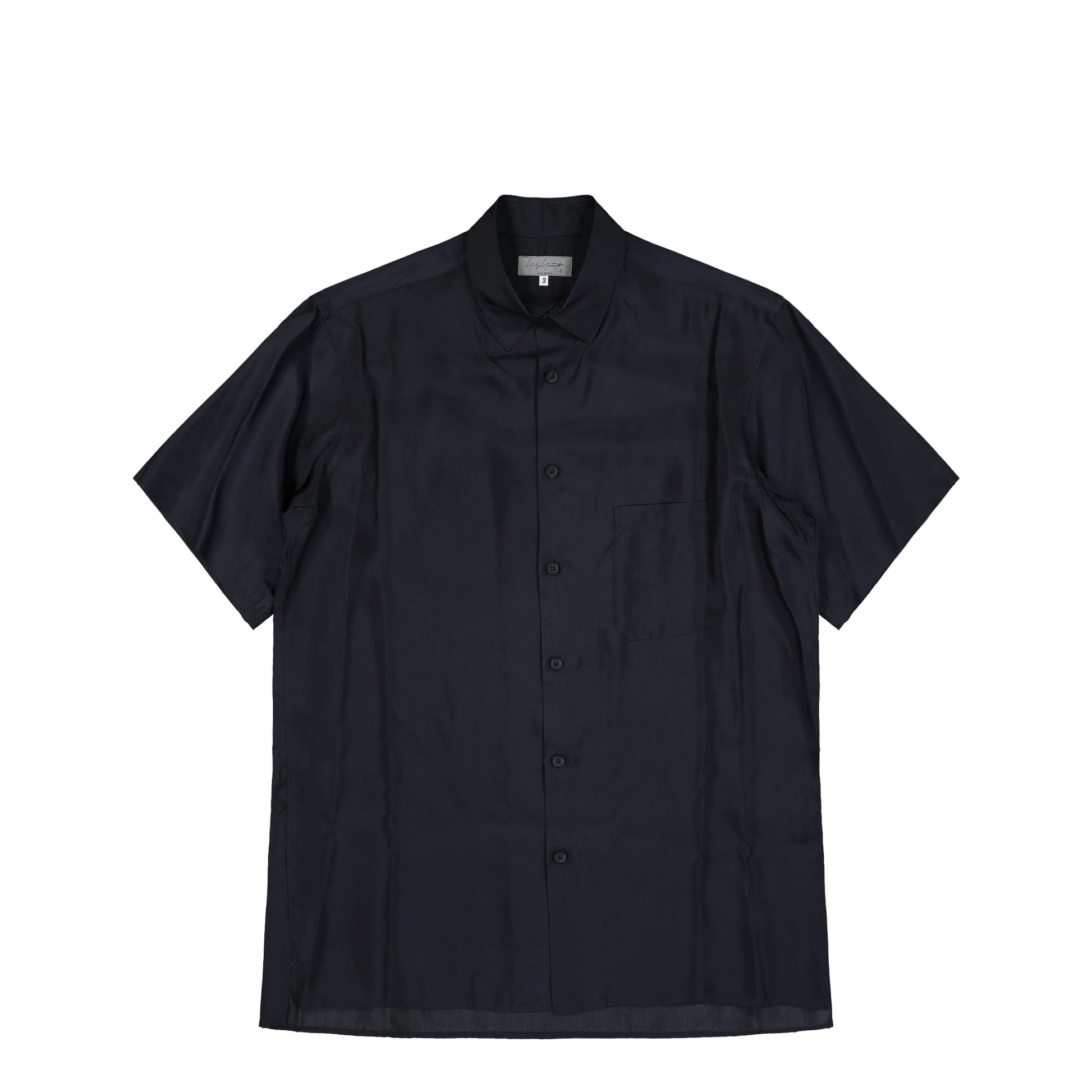 Yohji Yamamoto Homme Big Half Sleeve Shirt Black Shirts HK-B10-200-1 Detail View 1 | GATE

