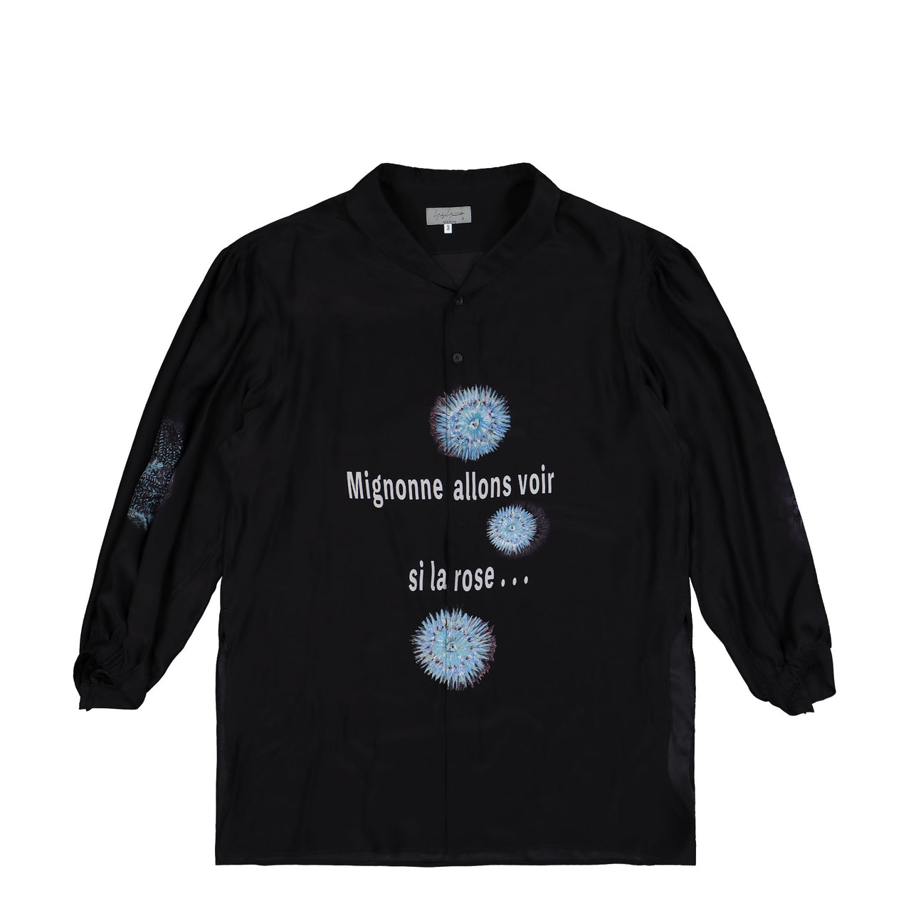 Yohji Yamamoto Homme Sea 2 Scarf Collar B Black Shirts HK-B52-450-1 Detail View 1 | GATE
