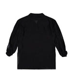 Yohji Yamamoto Homme Sea 2 Scarf Collar B Black Shirts HK-B52-450-1 Detail View 2 | GATE
