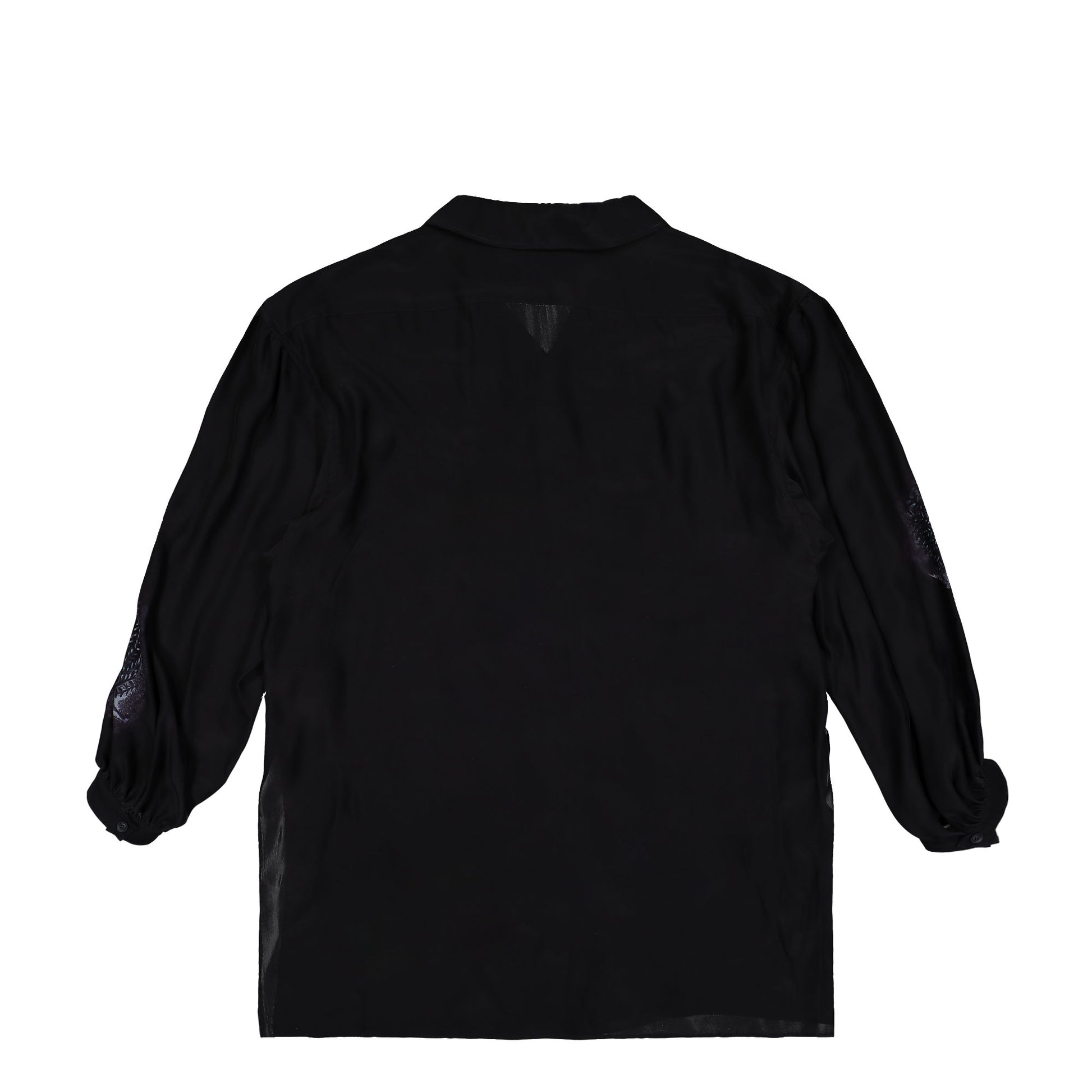 Yohji Yamamoto Homme Sea 2 Scarf Collar B Black Shirts HK-B52-450-1 Detail View 2 | GATE
