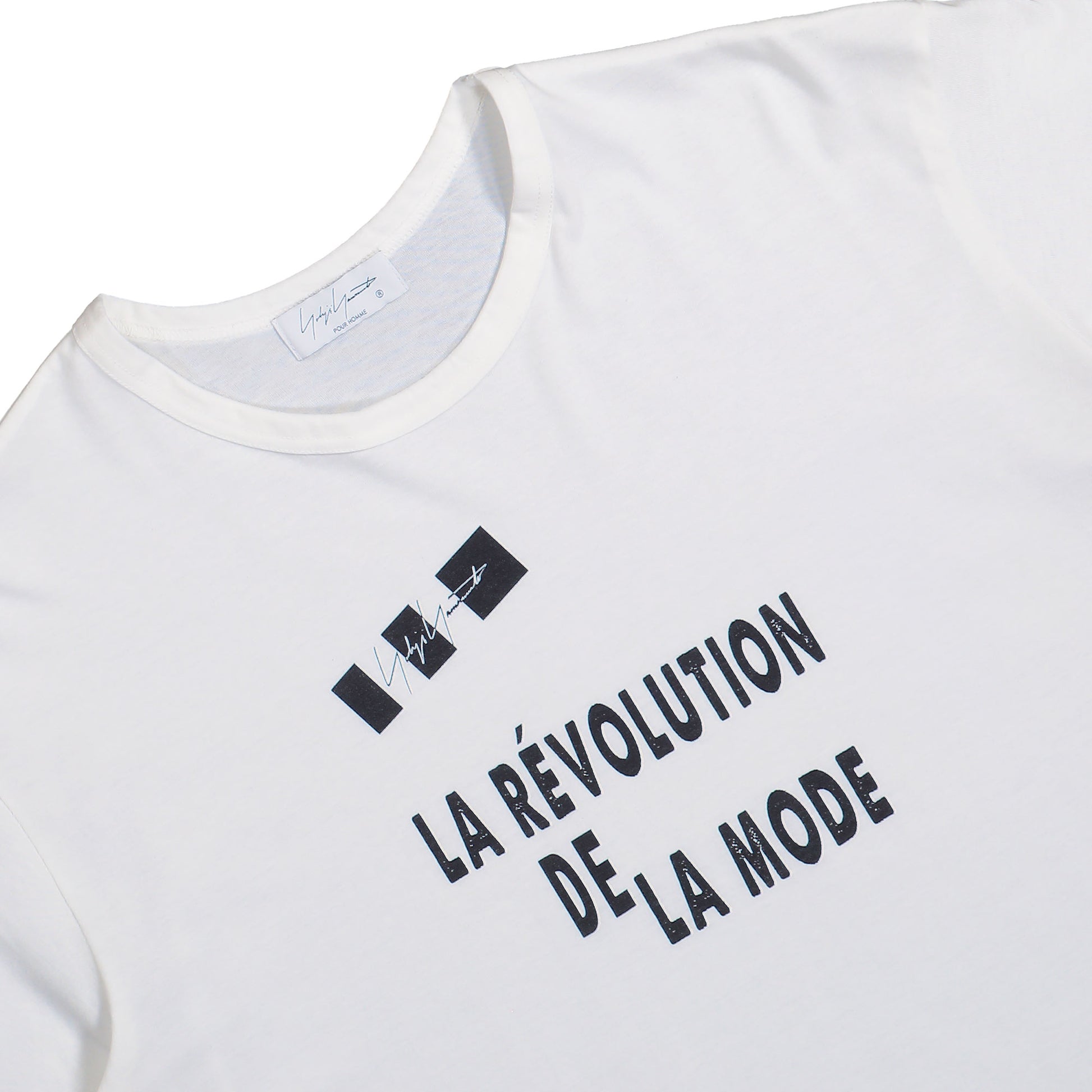 Yohji Yamamoto Homme Short SLV T PT C White T-Shirts HK-T73-984-1 Detail View 3 | GATE
