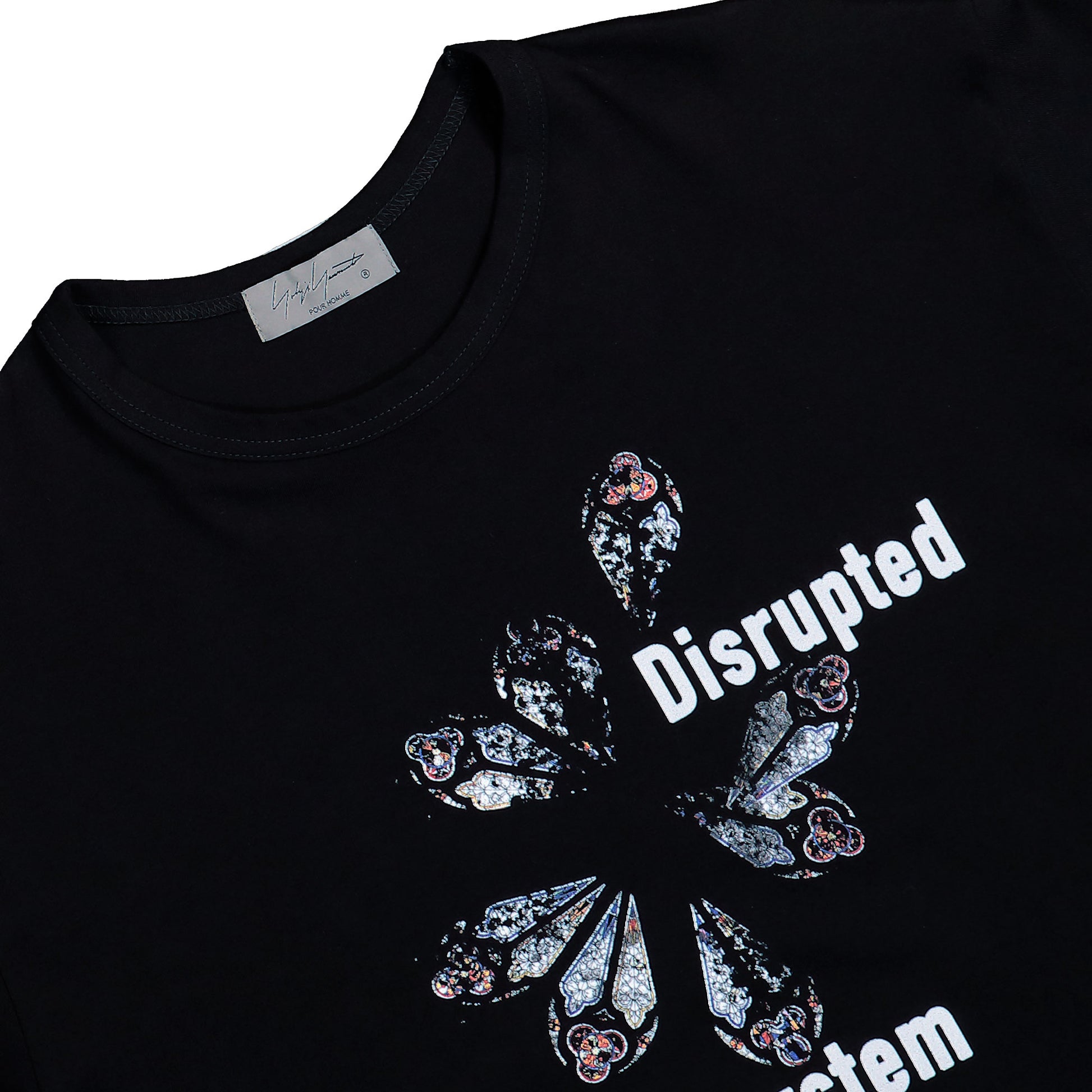 Yohji Yamamoto Homme Short Sleeve Tee PT F Black T-Shirts HK-T76-985-1 Detail View 3 | GATE